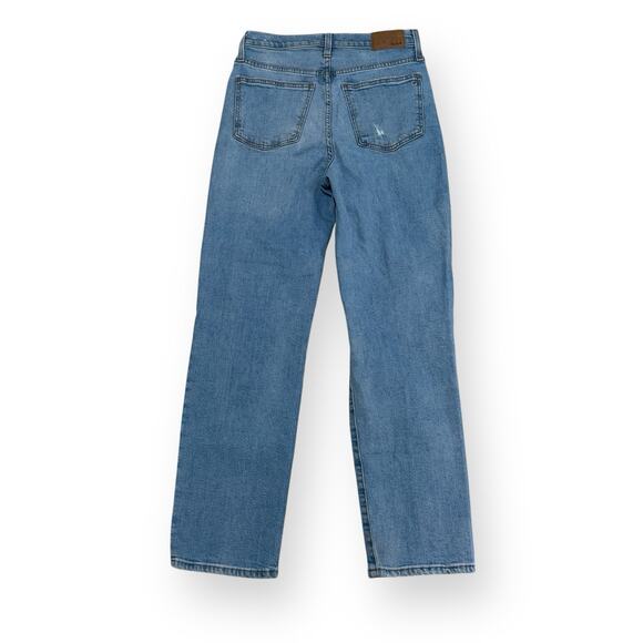 Madewell The Perfect Vintage Straight Leg Jeans Womens 27 Danby Wash Knee-Rip - Picture 8 of 11